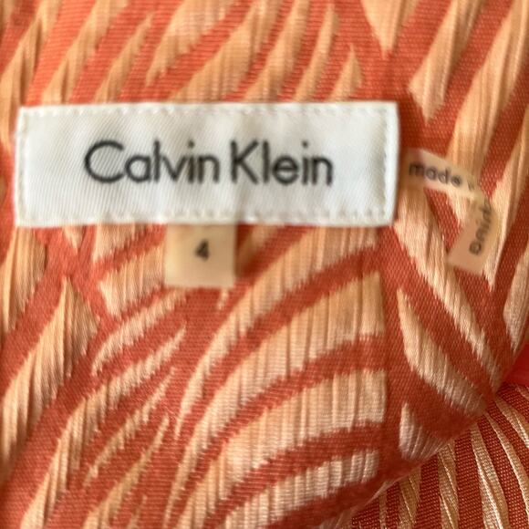 Calvin Klein Jacquard Knit Shift Dress 4 Sleeveless Career Wedding Guest Date - Picture 4 of 5